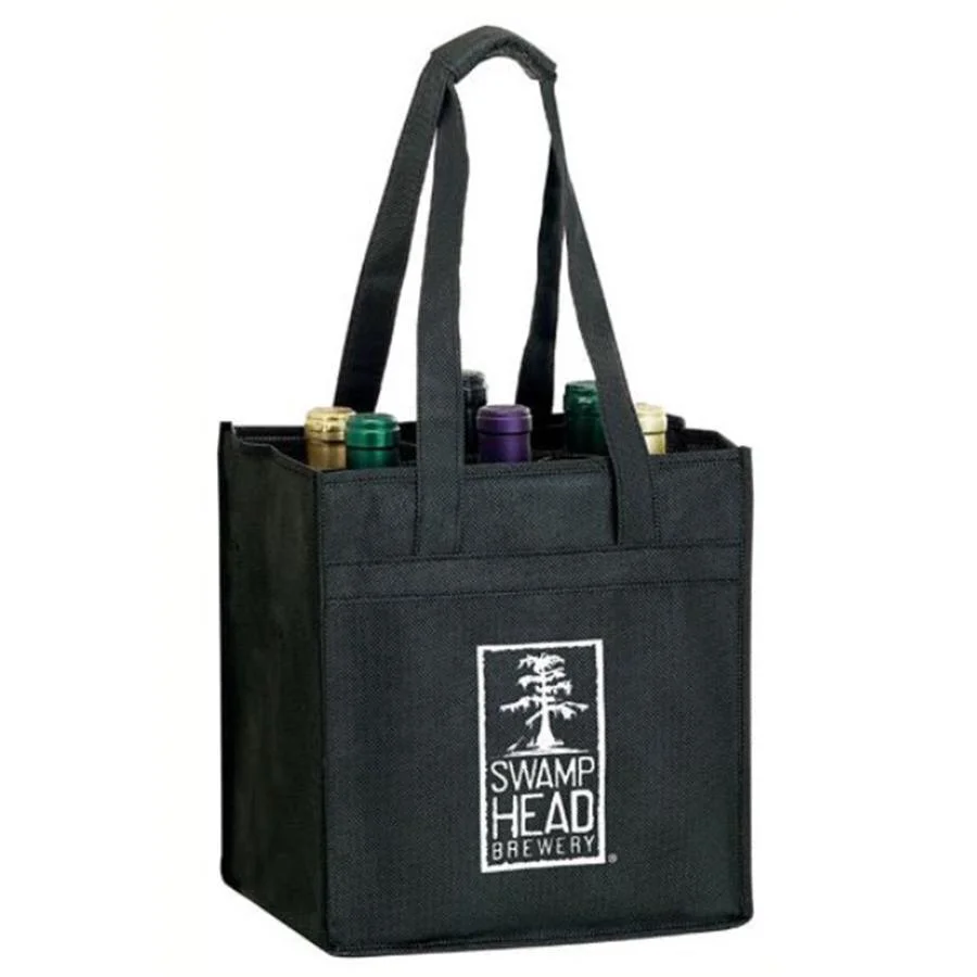 Custom Promotional Non Woven Wine Bottle Tote Bag, Carrier Bags, Wine Gift Bags, Divider Suitable for Bottles, Jars, Tins, Vials and Containers