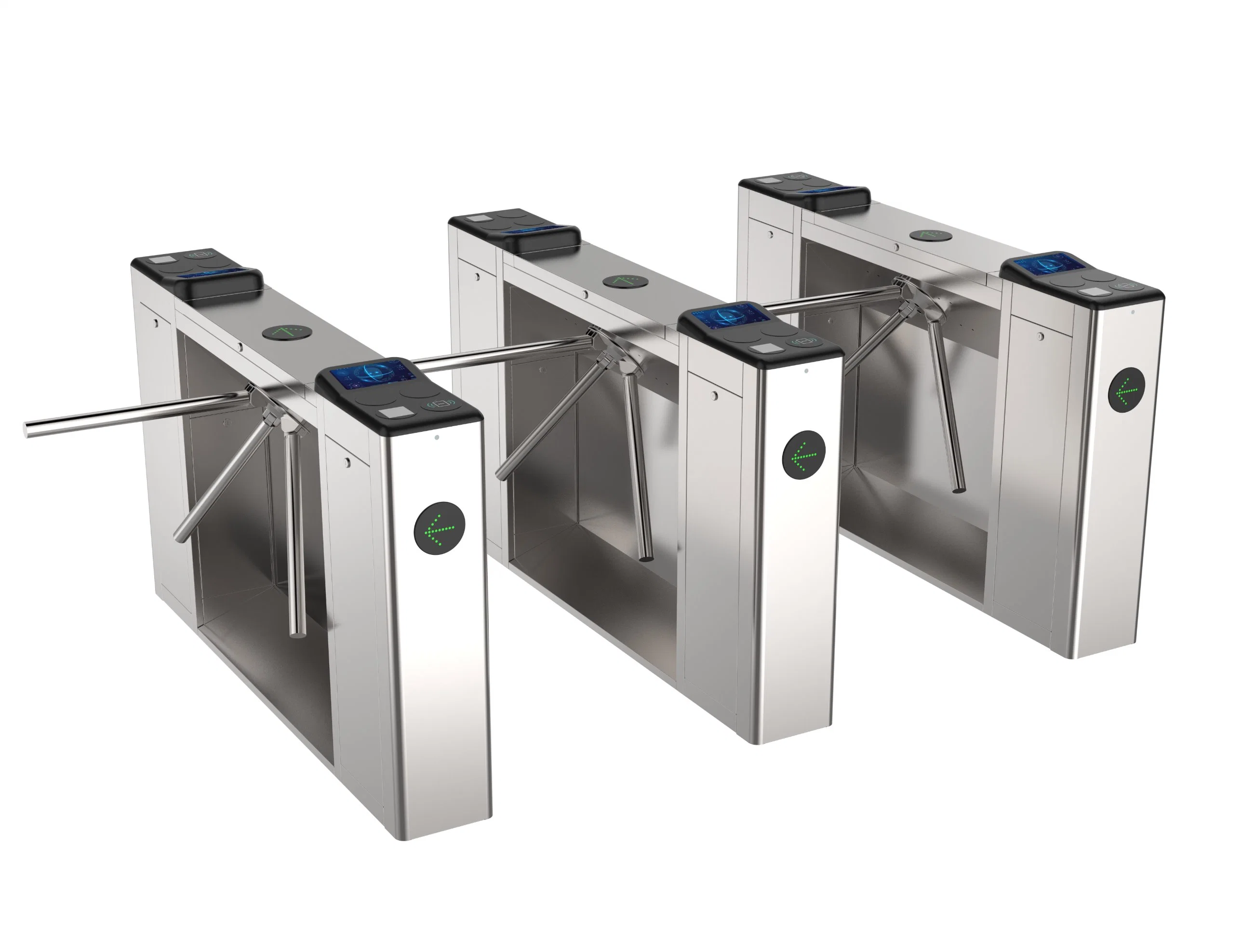 Fitness Gym Entrance Slim Tripod Turnstiles Biometric Facial and Button Control Security Turnstiles