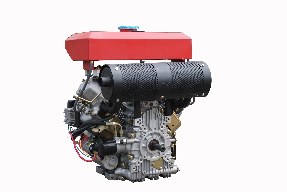 Air Cooled Double Cylinder 14KW Diesel Engine for Generators, Water Pumps Etc