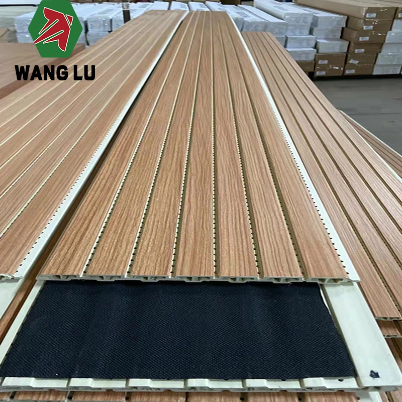 Waterproof Fireproof Solid Wood Plastic Composite Wall Panel WPC Panel Acoustic Soundproof Panels for Interior Decorative