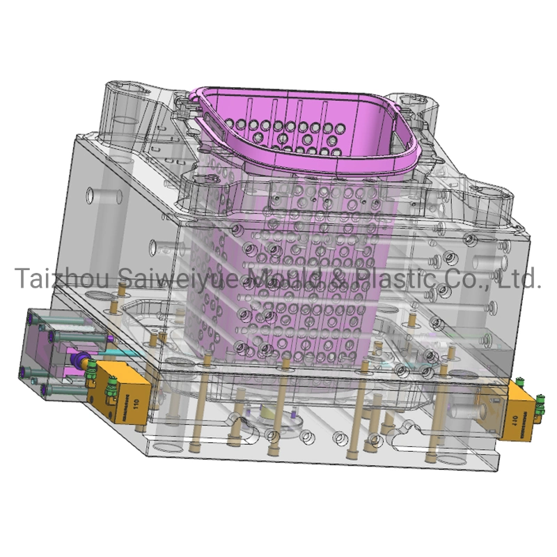 Wheeled Vegetable Basket Mold Store Box Plastic Roller Trolley Cart Injection Mould