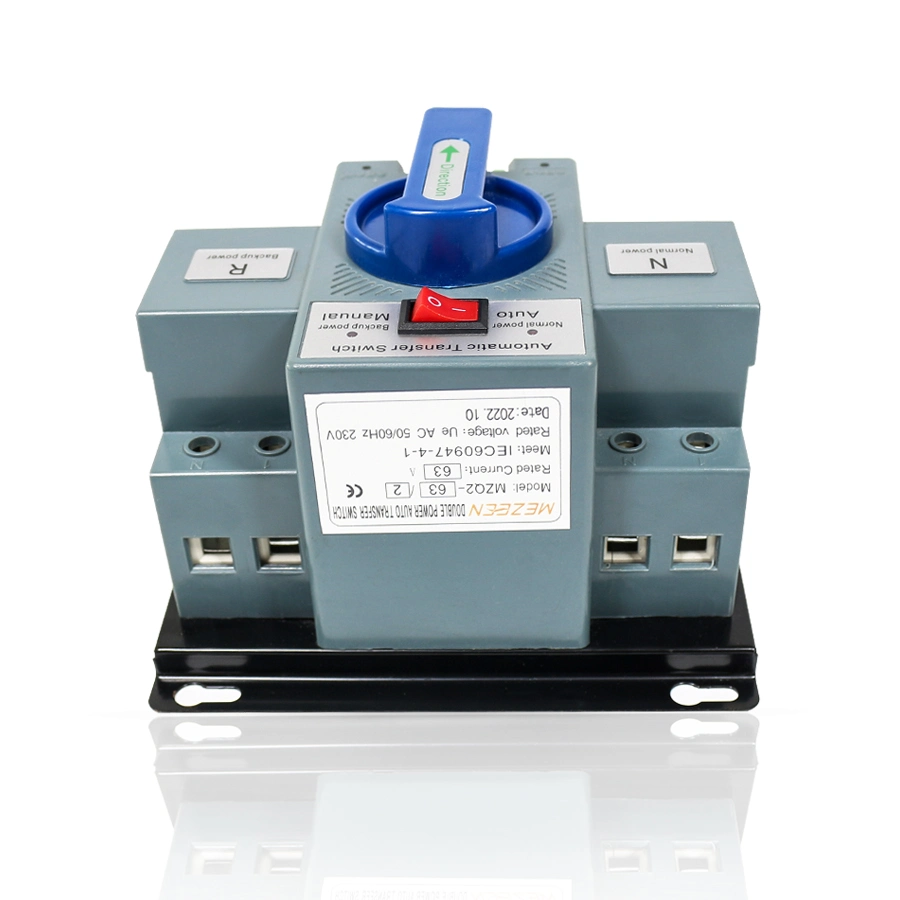 ATS Circuit Breaker Type 220V 2p 63A Single Phase Dual Power Automatic Transfer Switch AC Disconnect Switch
