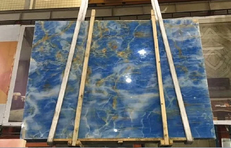 Natural Stone polished White/Brown/blue Onyx for inside floor/wall Slabs/Tiles/Countertops/Mosaic