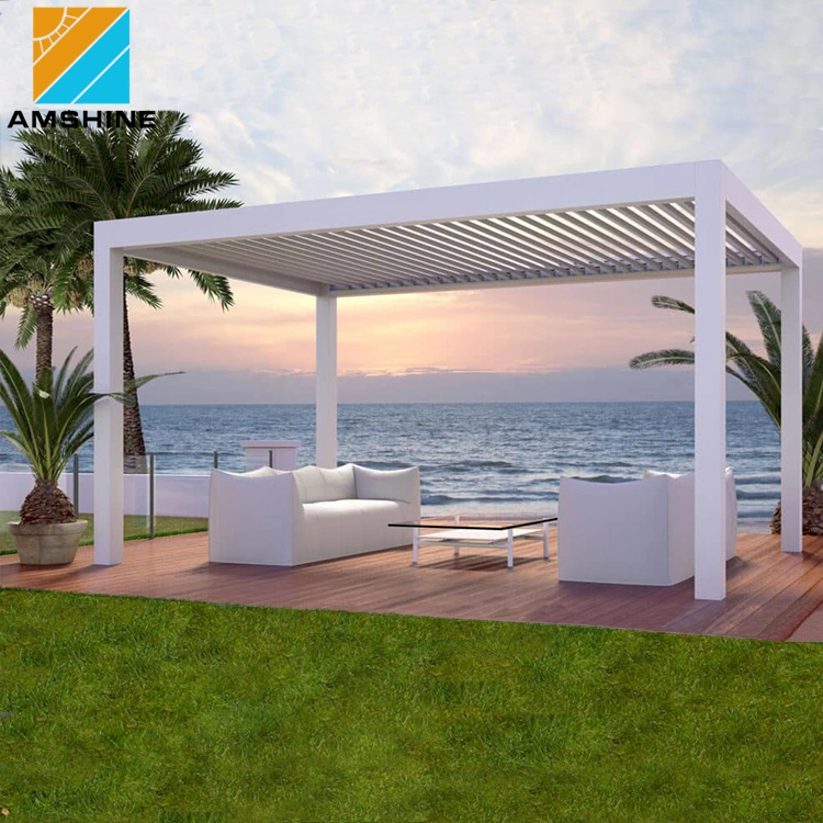 Bioclimatique Pergola Canopy Outdoor Screens Aluminum Waterproof Electric Louver Roof Awning Motorized Louvered Gazebo Prefabricated House