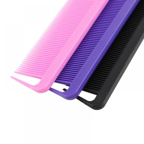 Low MOQ Cheap Cost Professional Plastic Parting Styling Barber Cutting Metal Long Pin Rat Tail Combs Sets Salon