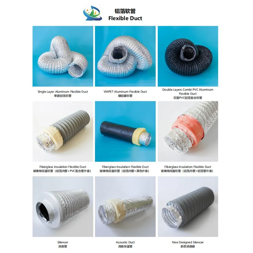 PVC Aluminum Combine Foil Flexible Duct Hose Air Duct for Air Ventilation System