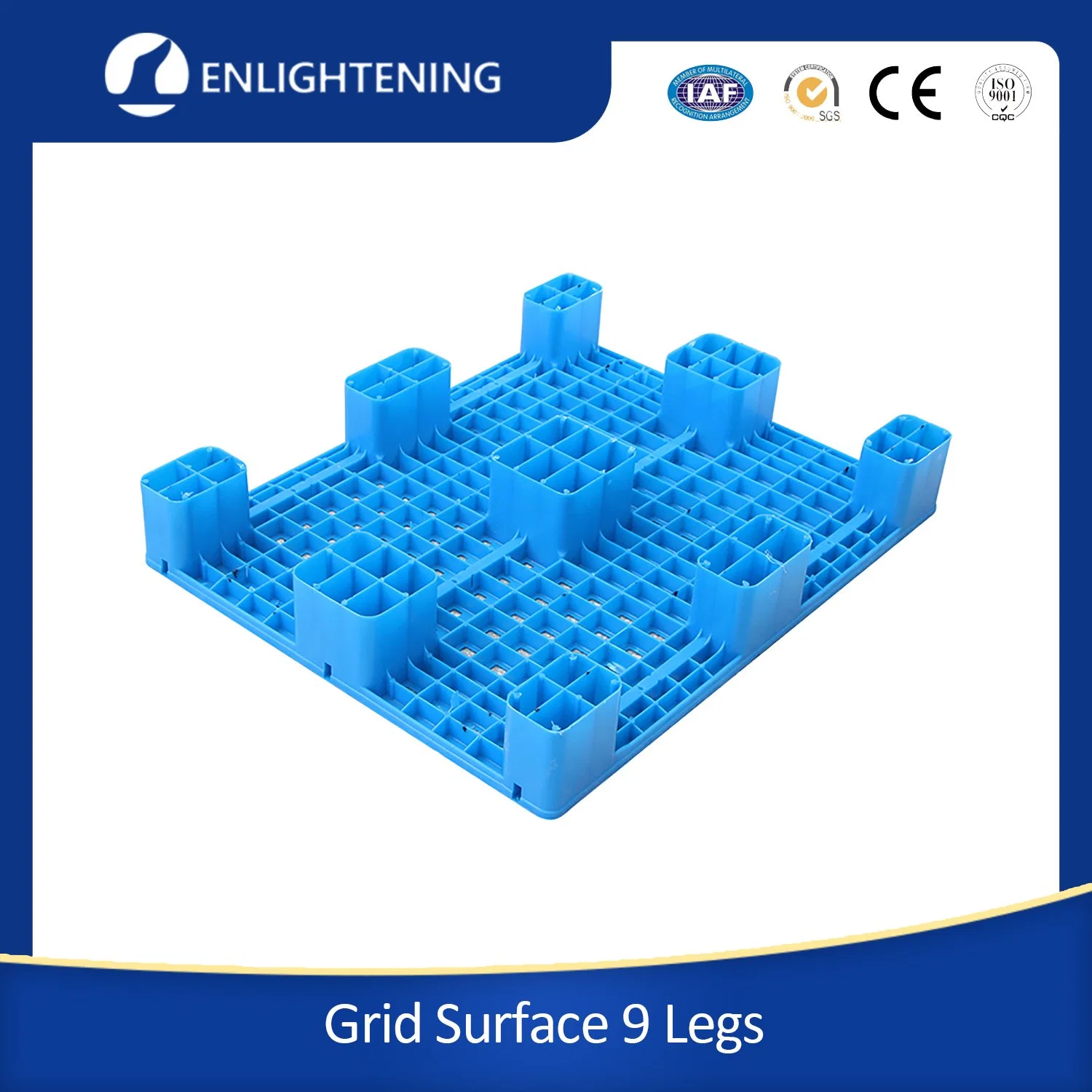 Logistique transport Palette en plastique 4 voies d'entrée Palette en plastique bleu Palette plastique pour usage intensif Palette plastique à vendre