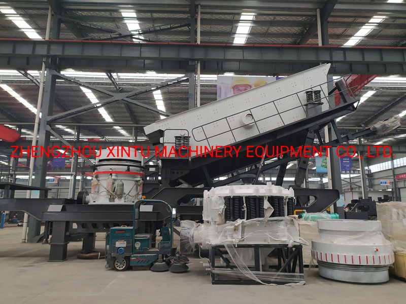 Mobile Stone Crushing Station Cone Crusher on Trailer