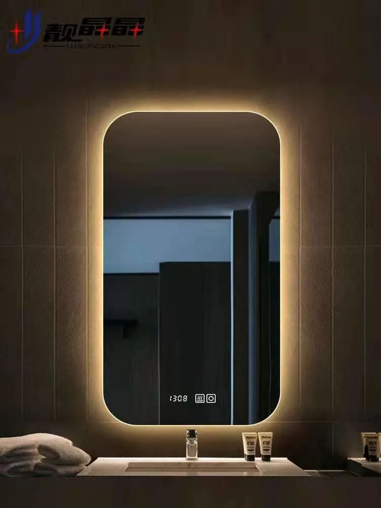 Miroir de salle de bain intelligent à LED de forme irrégulière avec antibuée et Bluetooth