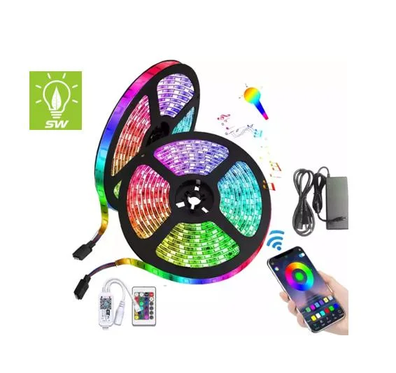 WiFi Smart RGB مصباح LED قابل للتخفيت SMD2811/2835/5050 IP20 IP44 IP68 ديكور مرن صمغ PU مقاومة للماء/ ضوء شريط أنبوب Silicone