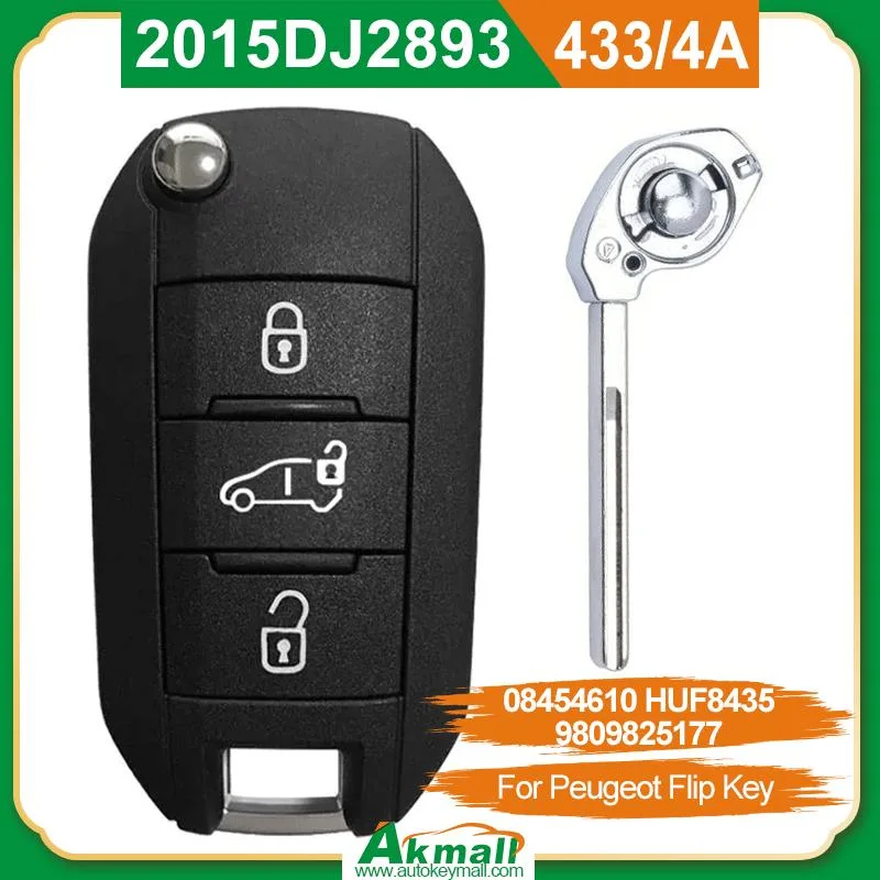 2015DJ2893 3bt Slider Door Smart Remote Car Key 433MHz for P-Eugeot Flip Key