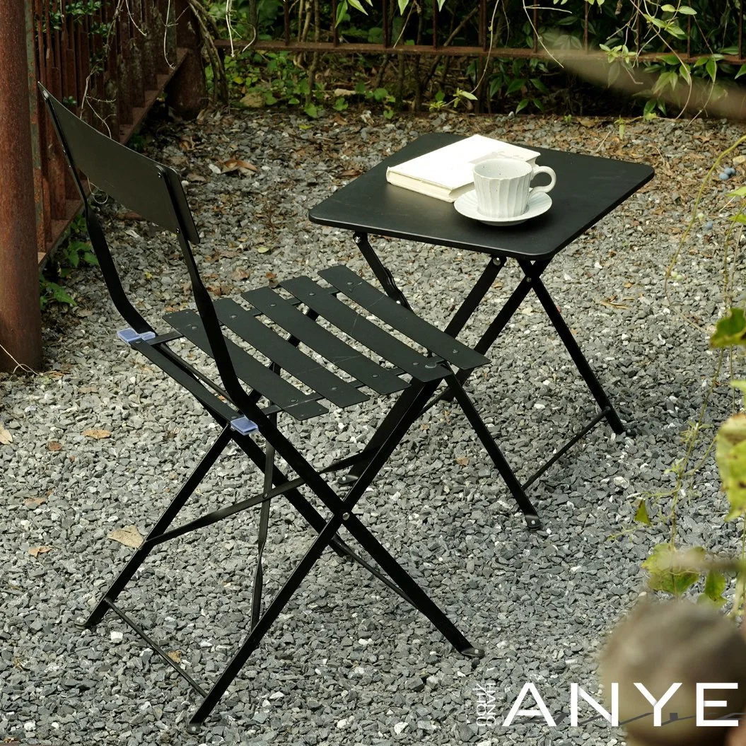 Balcony Furniture Small Side Square Coffee Table Black Maintenance Free Folding Low Table Outdoor Furniture