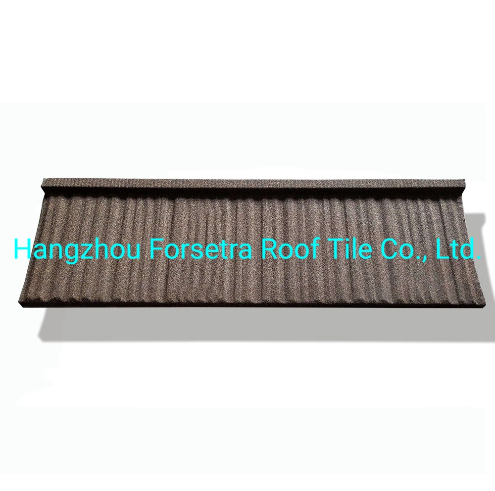 China Modern European Style Standard Size Stone Coated Metal Roof Tile Best Selling in Africa for Building Material