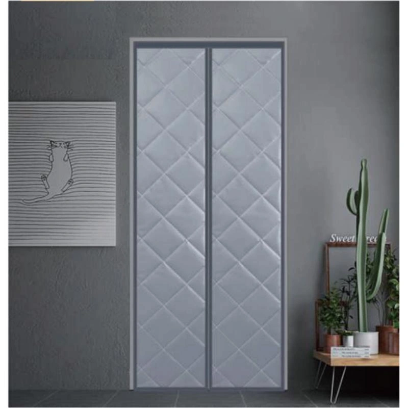 Door Curtain, Weatherproofing Oxford Material Center Opening Insulation Curtain, Thicken White Silk Cotton Door Curtain