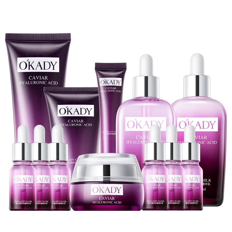 Private Label Beauty 12 PCS Caviar Skin Care Kit Gift Set Face Serum Lifting Eye Cream Moisturize Anti Wrinkle Skincare Set