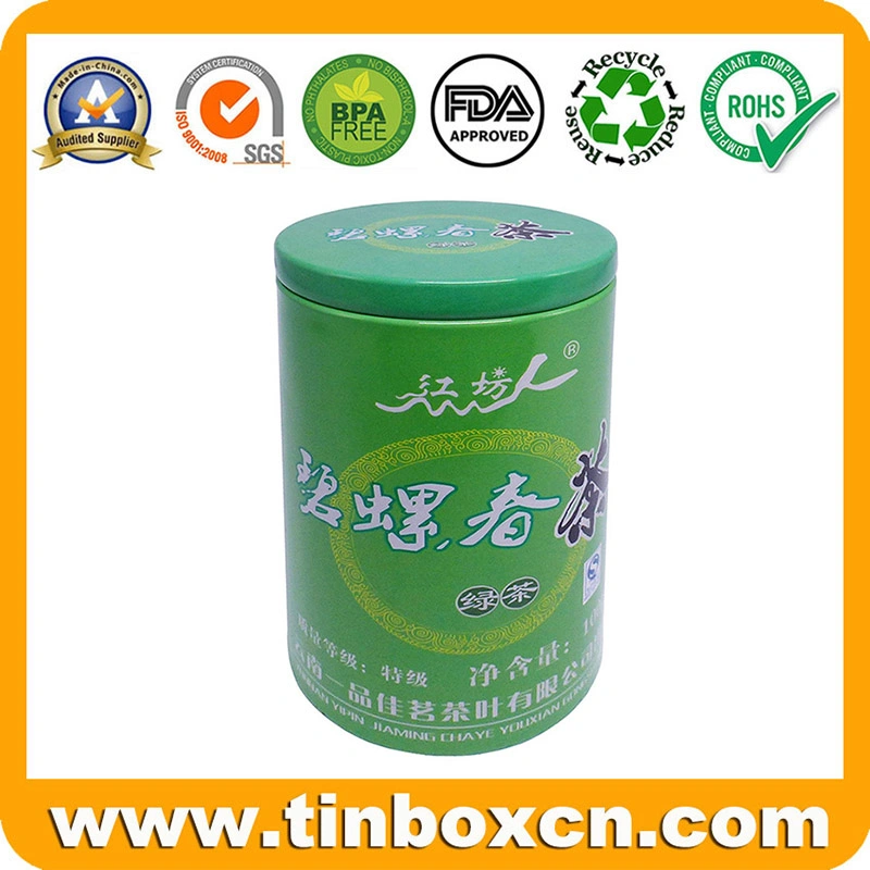 Food-Safety Tinplate Round Metal Tin Box Tea Can for Tea Canister Storage