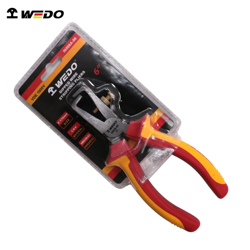 WEDO 7"Insulated Wire Stripping Pliers VDE 1000V Wire Strippers Injection Pliers Chrome Vanadium Steel Anti-Slip Handle
