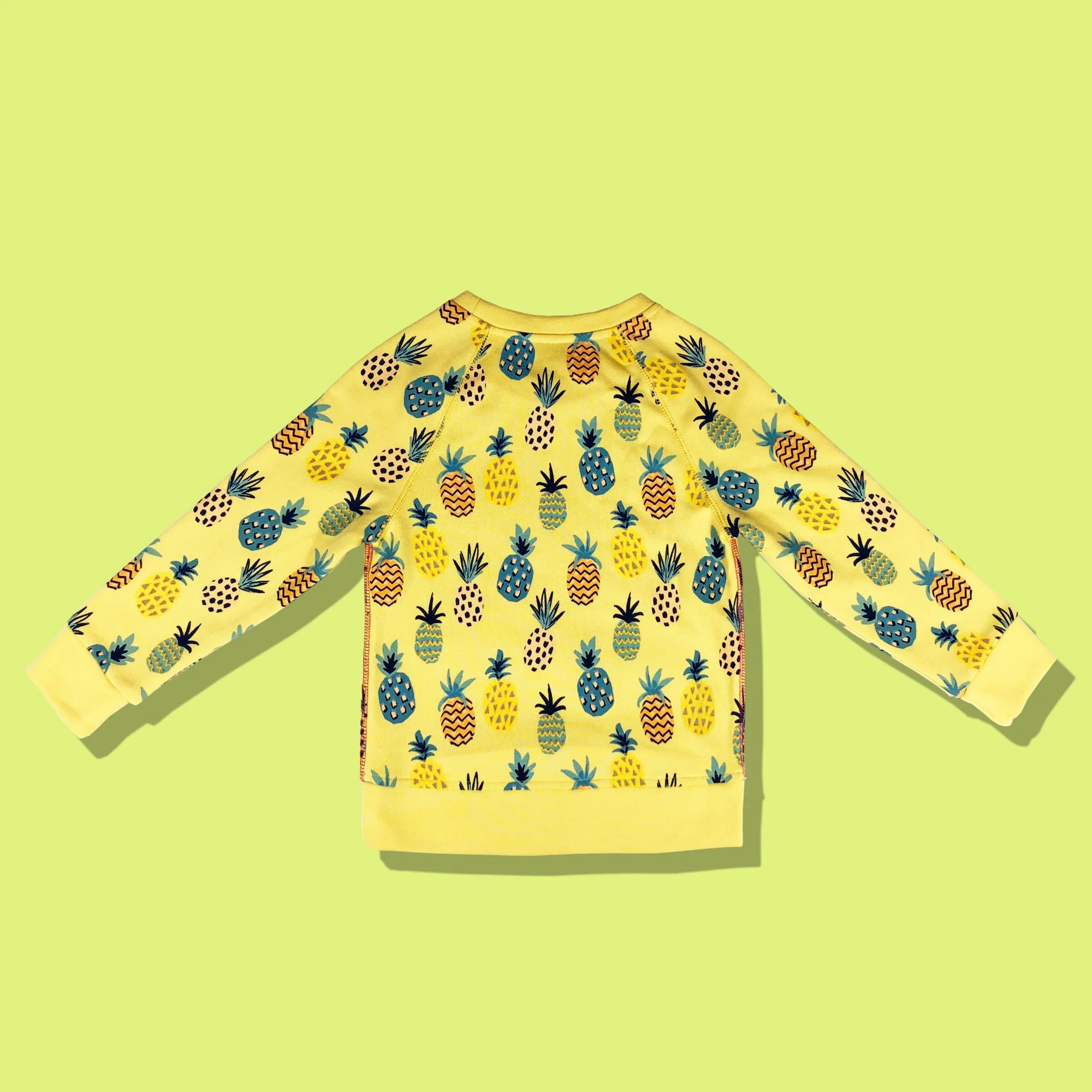 Couleur du contrat d'enfants simple Ananas Fashion Top Kids Portez des vêtements pour bébé