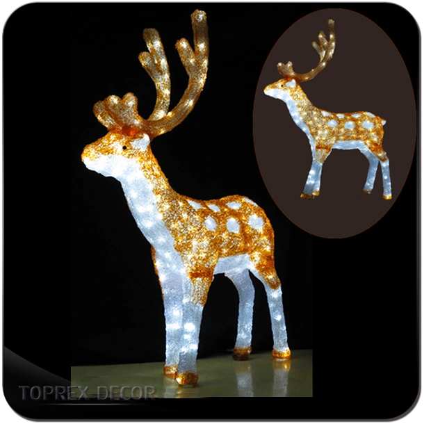 Toprex Decor Outdoor Customizable Reindeer Decorations Figures Lighted Animal Wooden Night Light Acrylic LED 3D Illusion Anime