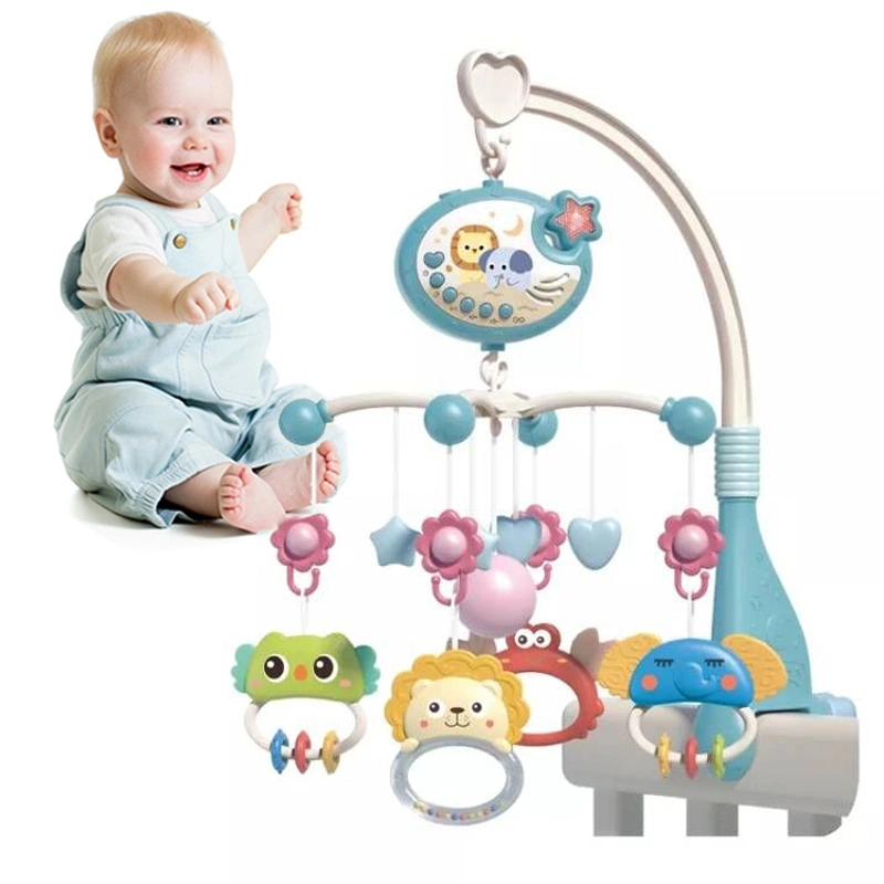 Tombotoys Atacado plástico Crianças Musical Baby Hanging Toys Electrical Remote Controlo rotativo da cama Bell Baby Music Crib Mobile Toys
