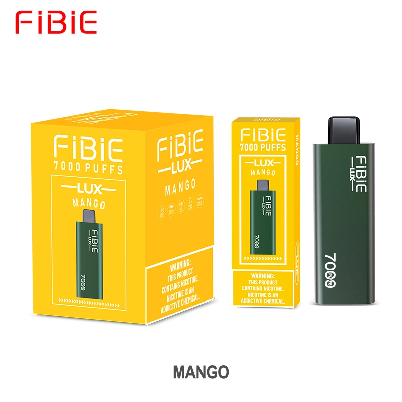 10 Regular Flavors Original Fibie 7000 Puffs Disposable Vape Pen 2% & 5% Tank Design 650mAh Type-C Rechargeable Disposable Mini E-Cigarette