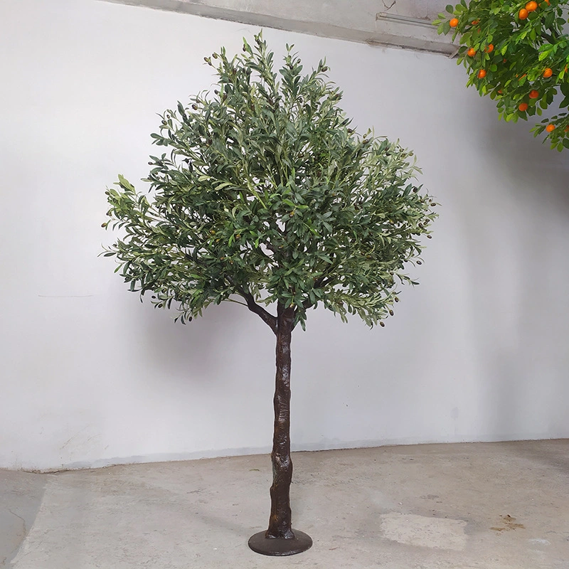 Personalizar gran tronco de árbol siempreverde de fibra de vidrio de fibra de vidrio Artificial Artificial Olivos para la decoración