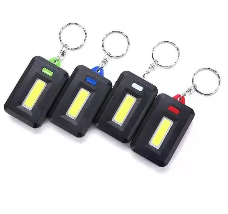 High Power COB Light Flashlight LED Work Light Mini COB Plastic Keychain