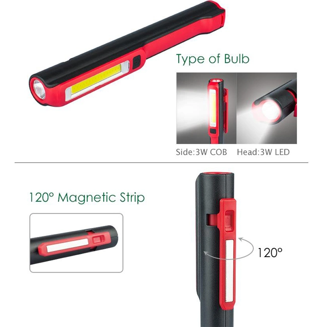 Multifunctional COB Portable Work Light with Magnetic Rotate Clip