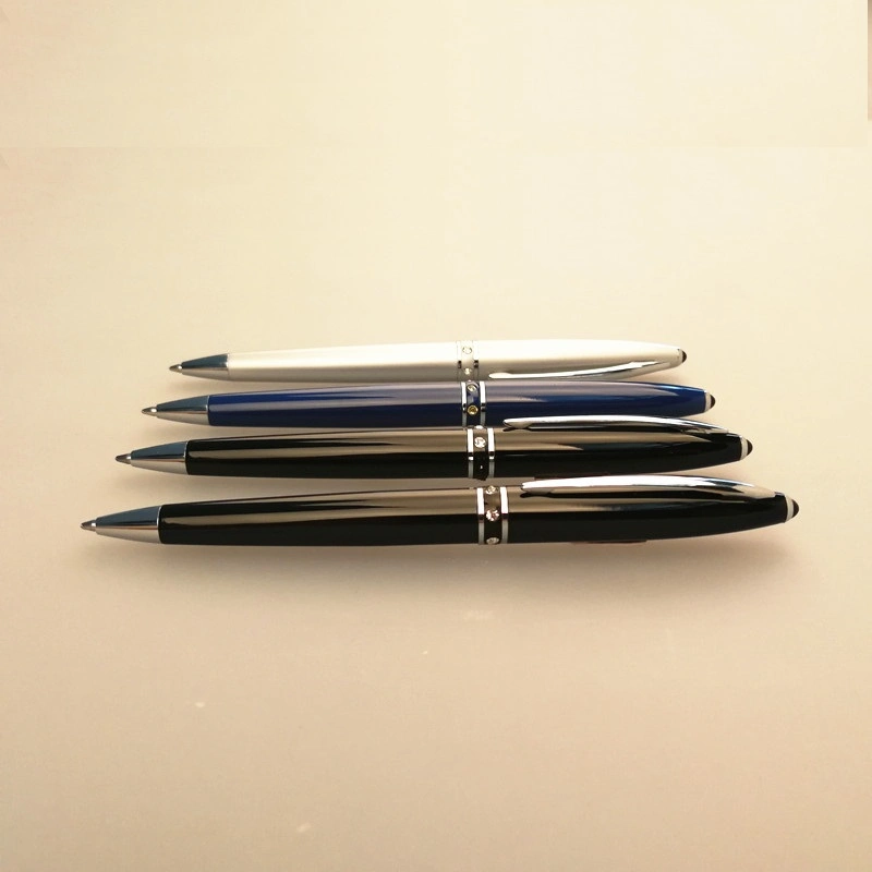 Metal Crystal Slim Elegant Nice Design Promotional Customized Logo Gift Ball Point Pen