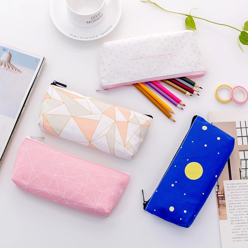 Creative Student Stationery, Starry Sky Zipper Pencil Case, Multifunctional Canvas Pencil Case, Pencil Case