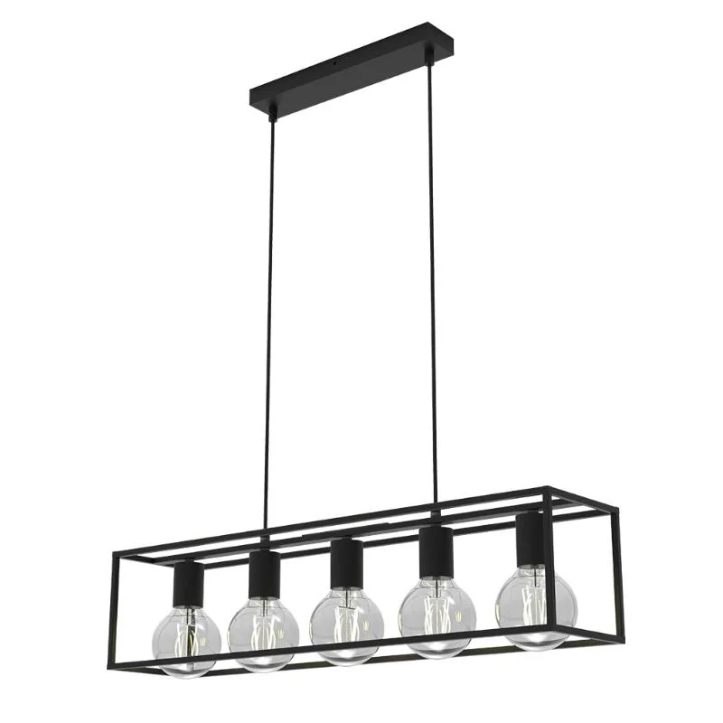 Hisoon Vintage Industrial Design Chandelier Dining Table Iron Black Color Pendant Lamp