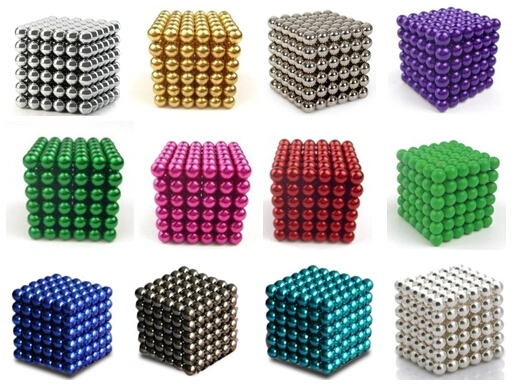 Cubo mágico de metal de 5 mm magnético 216 Magneto de neodímio Magnético Ball como presente de Natal