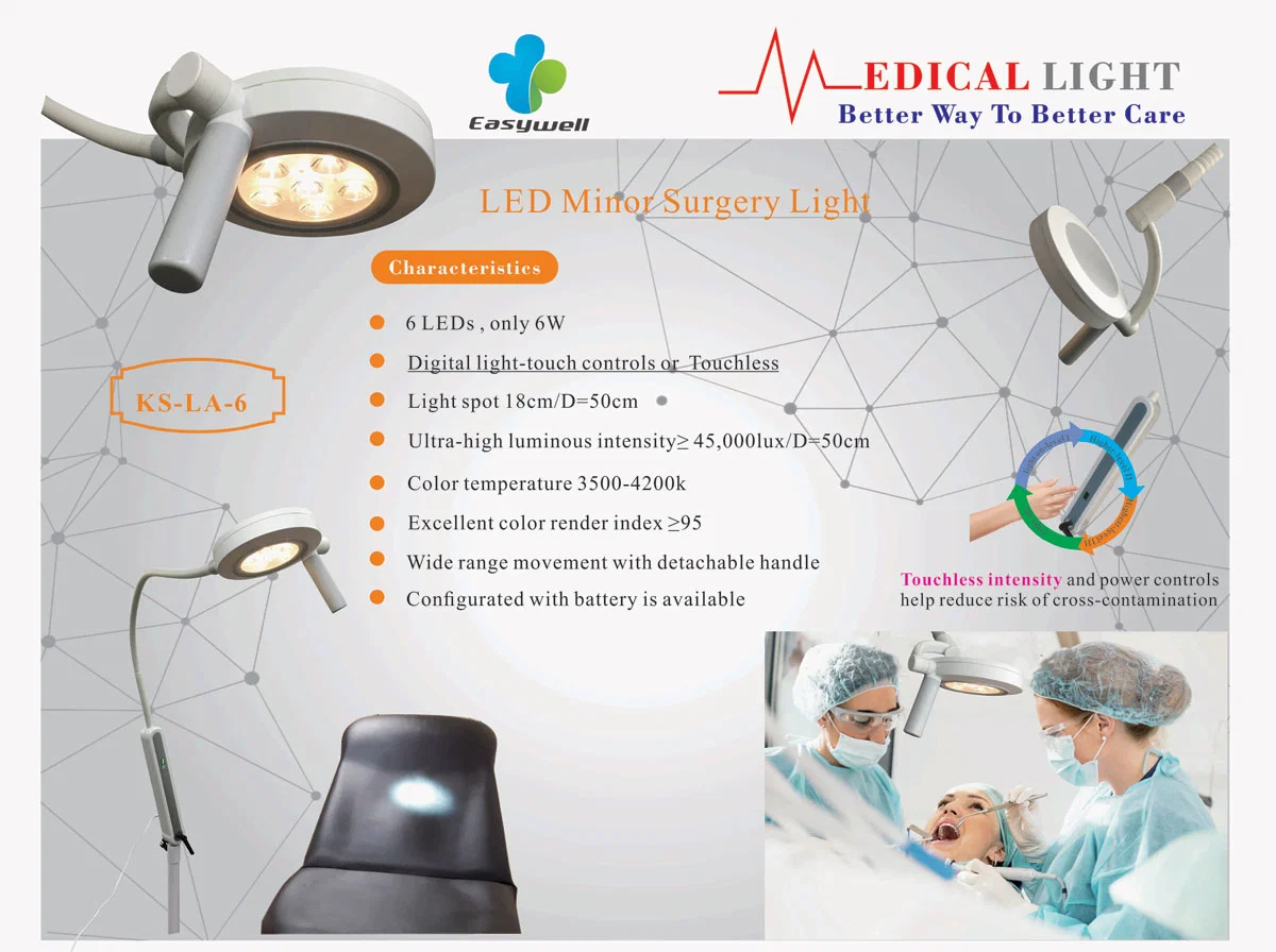 Témoin de fonctionnement halogène Zs-500f l'équipement médical de plafond Instrument chirurgical