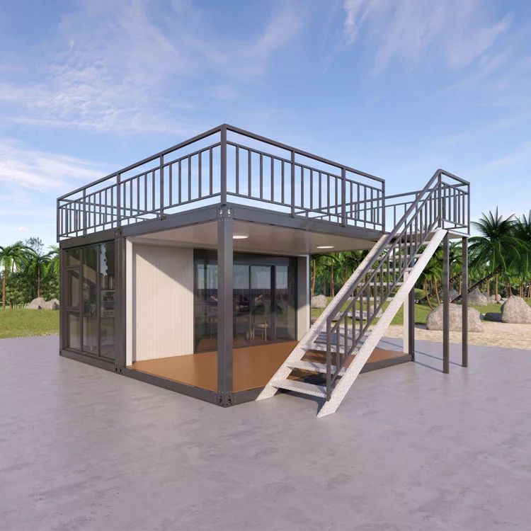 Easy Install Prefabricated Home Luxury Villa Two Story Flat Pack Modular Container House