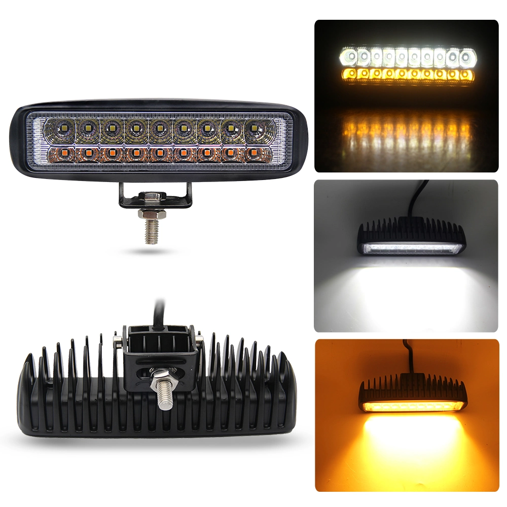 Wholesale/Supplier 6.3inch Waterproof Spot Slim High Power 54W Mini ATV Light DRL Two Color Car Light Auto LED Work Lamp