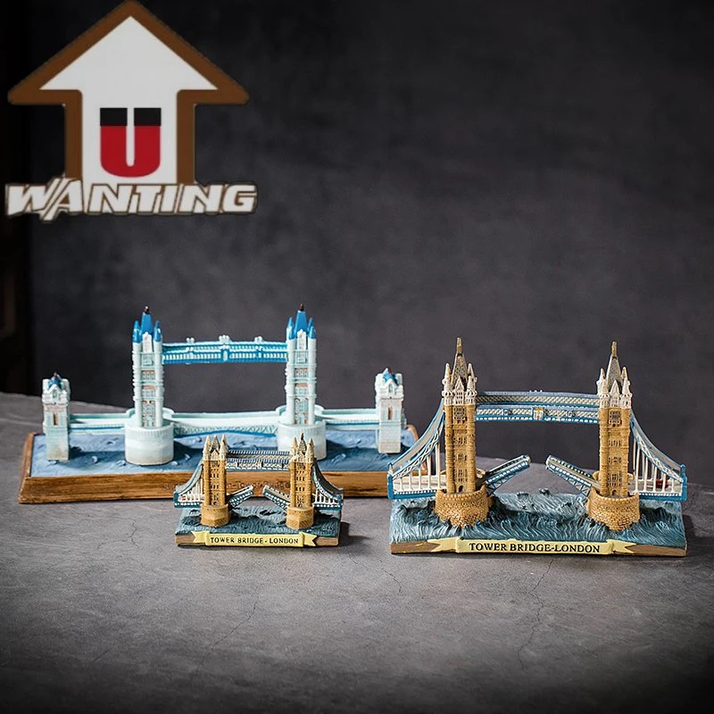 Decoração personalizada em resina Artesanato Tower Bridge ornamento British Marker Building Oferta de Loja de Recordações