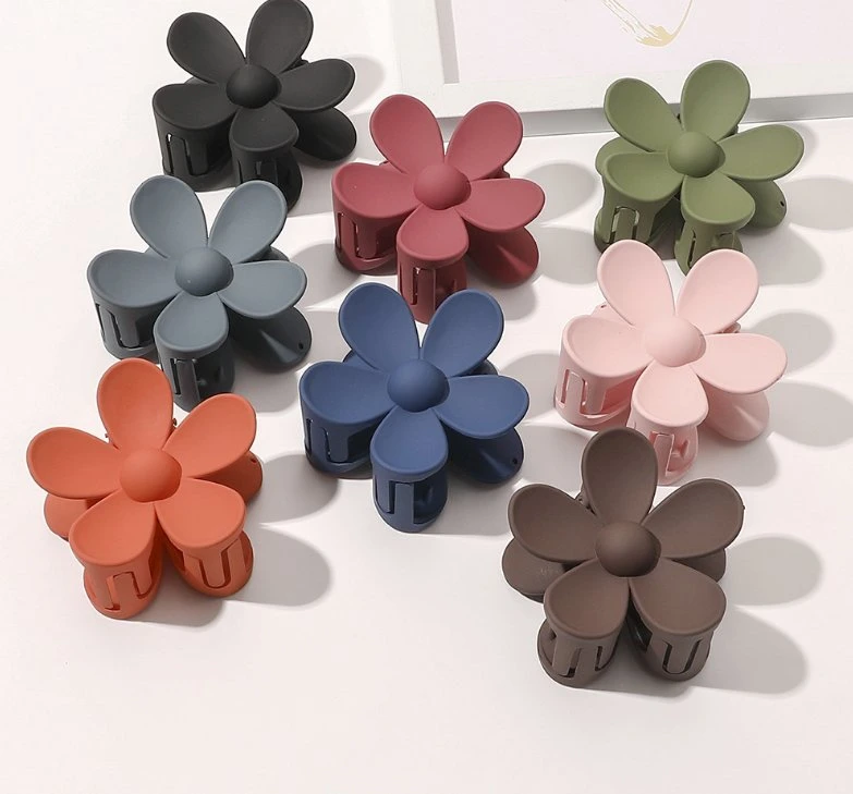 Griffe de cheveux Clips fleur Couleur de bonbons Big Cute Claw Clips pour les femmes Accessoires de cheveux épais grand forte emprise pour les femmes Lady