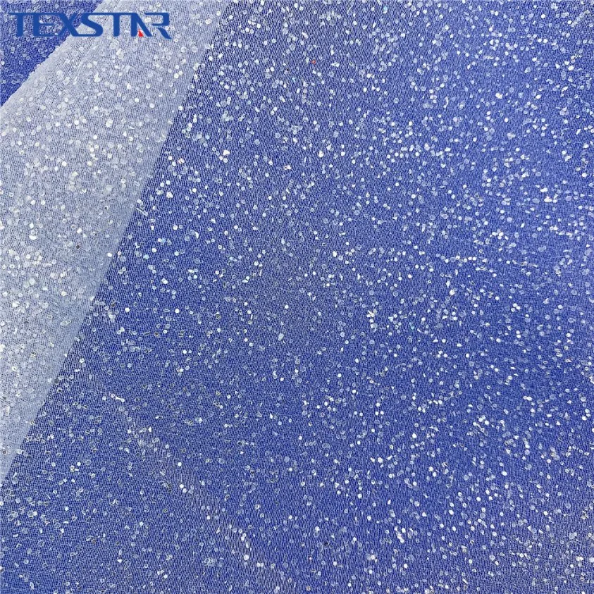 Shiny Glitter Printed Crushed Organza Fabric for Wedding Gown