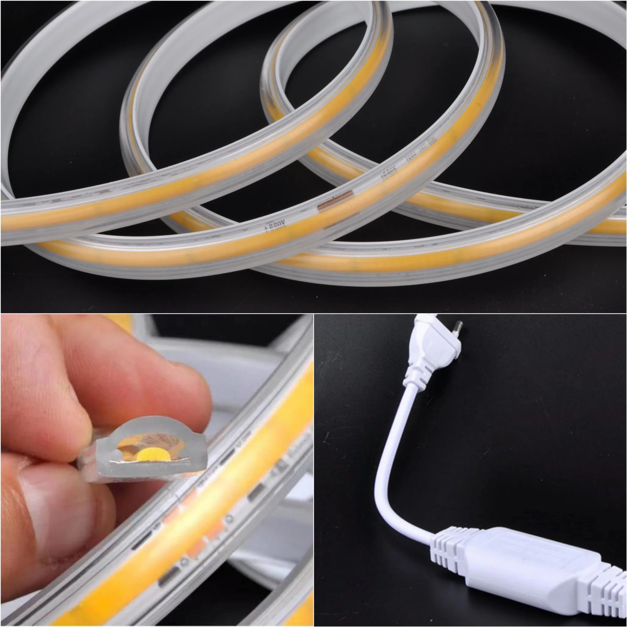 5m /10m/...50m/Roll High Voltage High Density 110V 120V 220V 230V 240V No LED Dots COB Outdoor Waterproof LED Strip Light