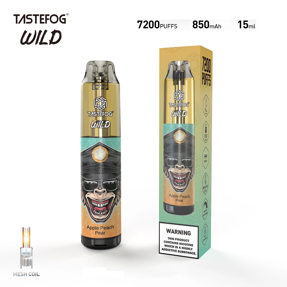 Neujahr Specials Tastefog Wild 7200puff 15ml Fruchtaroma E-Liquid E Cigarette Factory Direct Taschenlampe nachfüllbare Vapes