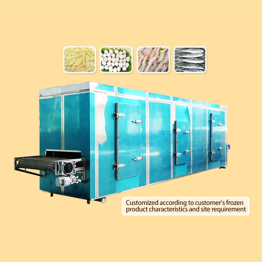 TCA Automatic Frozen Green Peas Fluidized Bed Tunnel Freezer IQF Machine Strawberries