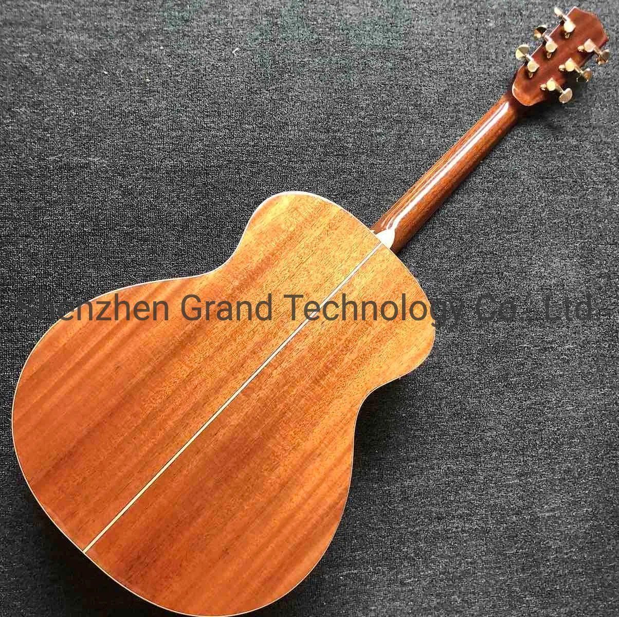 Custom 39" Aaaa All Mahogany Maple Binding Acoustic Guitar