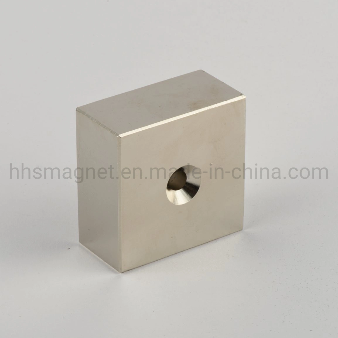 Original Factory Strong Sintered Neodymium Block Magnet with Countersunk Hole