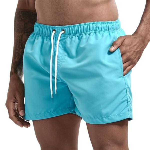 Custom Men's Solid Color Quick Drying Beach Pants Swimming Surf Board Shorts