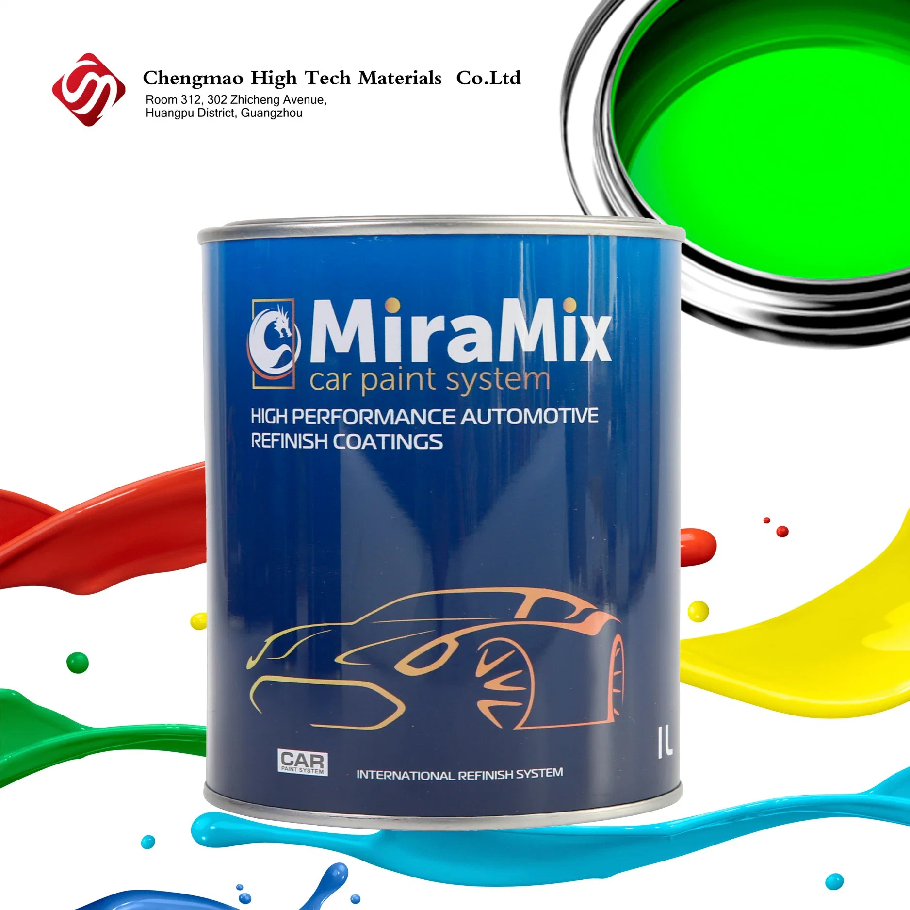 Miramix 1K إعادة تشطيب Basecoat طلاء تلقائي بخاخ عاكس واضح لمدة السيارة