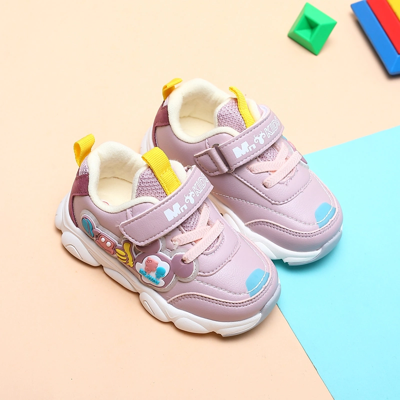 2021 Baby Shoes Spring Newborn Children&prime; S Shoes Toddler Girls Kids Soft Bottom Pink Sport Soft Leather Baby Boy Shoes