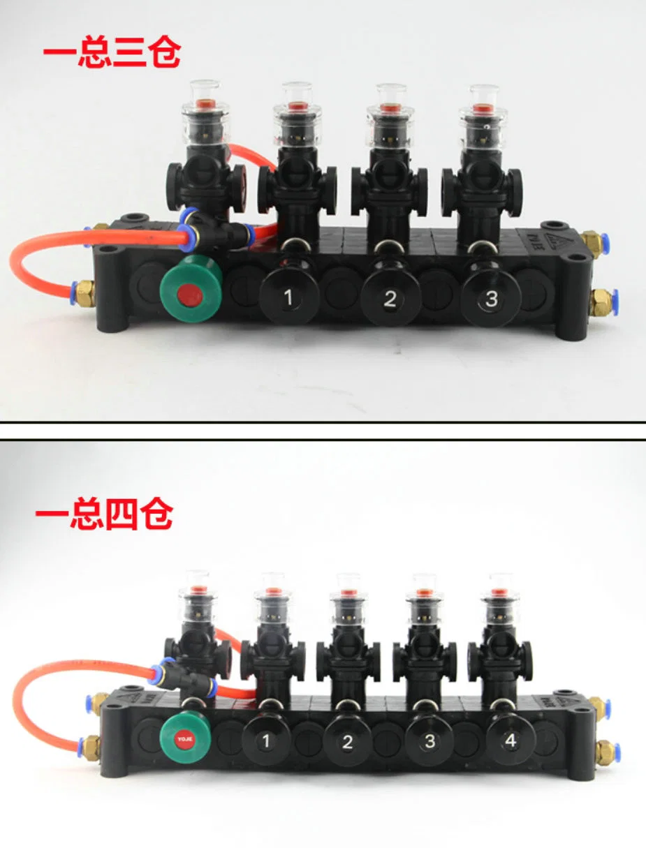 Bloc de l'interrupteur pneumatique en PVC pour le carburant pétrolier 3 compartiments (bloc de commande pneumatique en Plastique Le plastique)