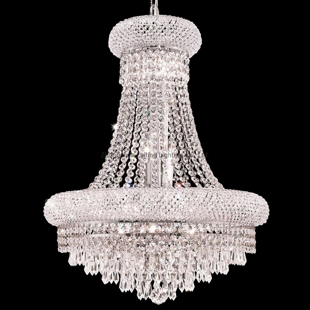 Zhongshan Laiting Lighting Vente en gros de lustre en cristal doré de luxe traditionnel.