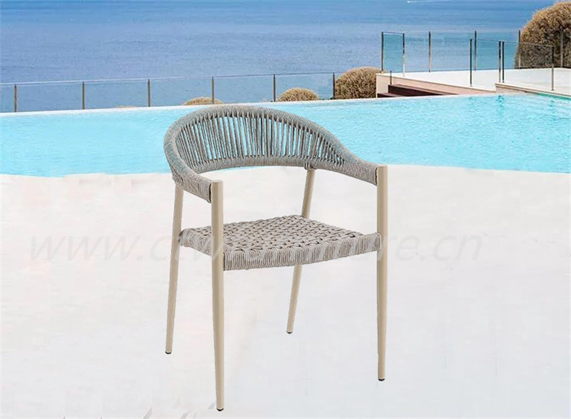 Aluminum Garden Chair Patio Outdoor Furniture Rope Wicker Rattan Dining Chair