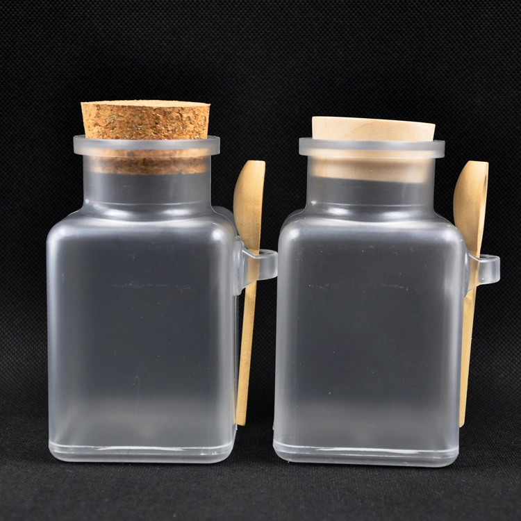 100g ABS Plastic Bath Salt Bottle with Wooden Spoon